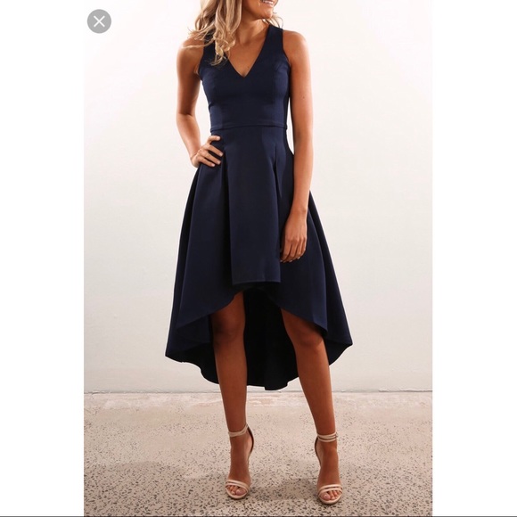 high low dress navy